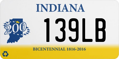 IN license plate 139LB