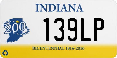 IN license plate 139LP