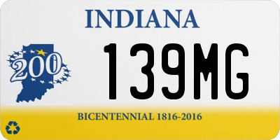 IN license plate 139MG