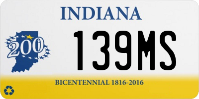 IN license plate 139MS