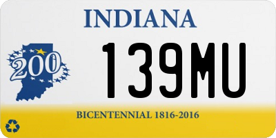 IN license plate 139MU