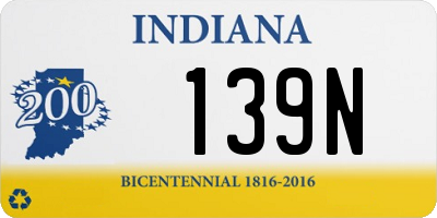 IN license plate 139N