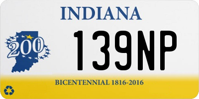IN license plate 139NP