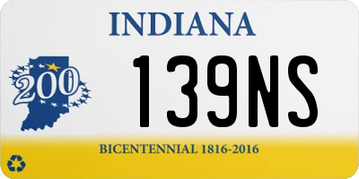 IN license plate 139NS