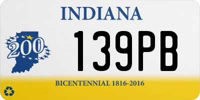 IN license plate 139PB