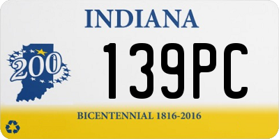 IN license plate 139PC