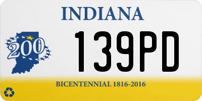 IN license plate 139PD