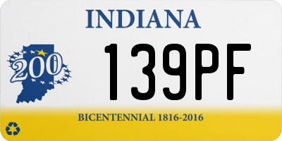 IN license plate 139PF