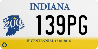 IN license plate 139PG