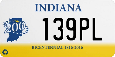 IN license plate 139PL