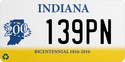 IN license plate 139PN