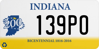 IN license plate 139PO