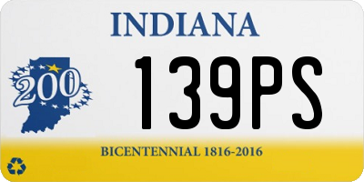 IN license plate 139PS