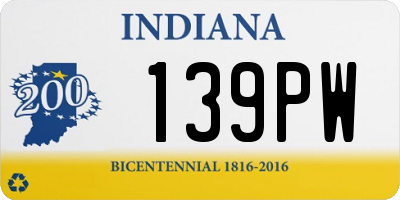 IN license plate 139PW