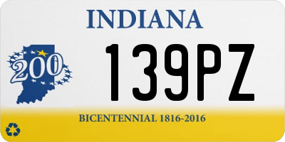 IN license plate 139PZ