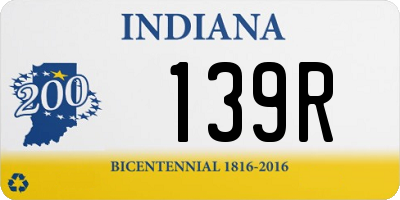 IN license plate 139R