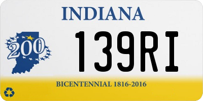 IN license plate 139RI