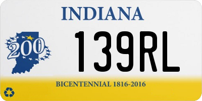 IN license plate 139RL