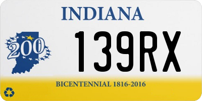 IN license plate 139RX