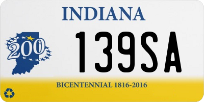 IN license plate 139SA