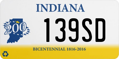 IN license plate 139SD