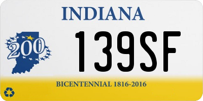 IN license plate 139SF