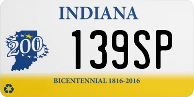 IN license plate 139SP