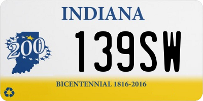 IN license plate 139SW