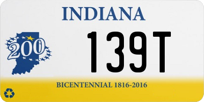 IN license plate 139T