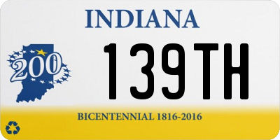 IN license plate 139TH