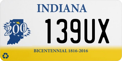 IN license plate 139UX