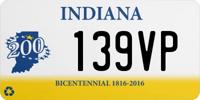 IN license plate 139VP