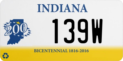 IN license plate 139W