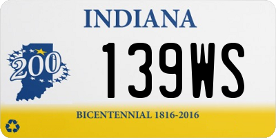 IN license plate 139WS
