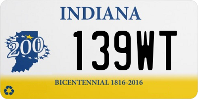 IN license plate 139WT