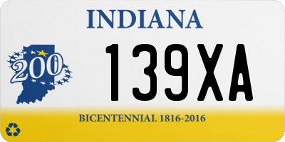 IN license plate 139XA