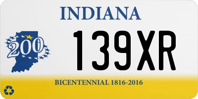 IN license plate 139XR