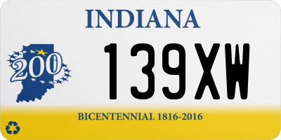 IN license plate 139XW