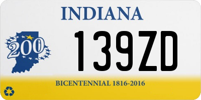 IN license plate 139ZD