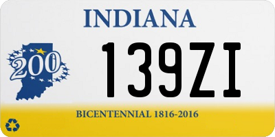 IN license plate 139ZI