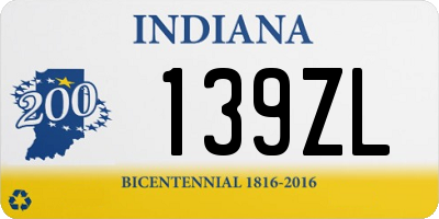 IN license plate 139ZL