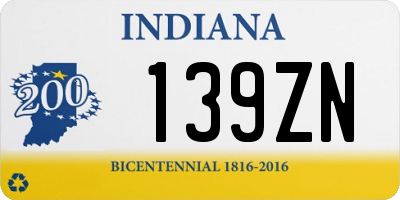 IN license plate 139ZN