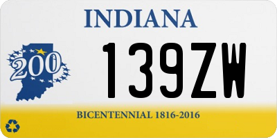 IN license plate 139ZW