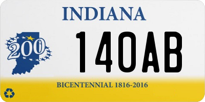 IN license plate 140AB