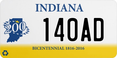 IN license plate 140AD