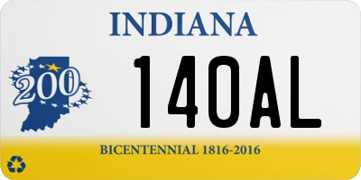 IN license plate 140AL