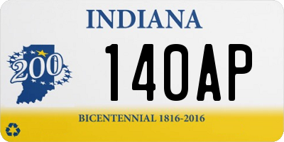 IN license plate 140AP