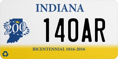 IN license plate 140AR