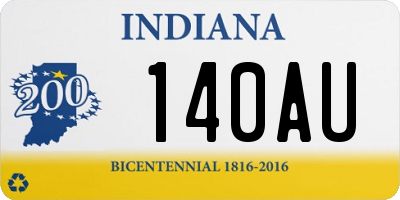 IN license plate 140AU
