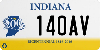 IN license plate 140AV